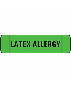 Label Paper Permanent Latex Allergy, 1" Core, 1 1/2" x 3/8", Green, 500 per Roll
