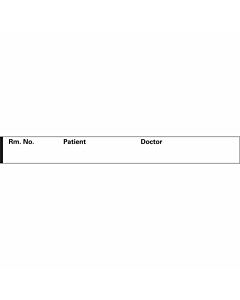 Binder/Chart Tape Removable "Rm. No. Patient", 1'' Core, 1/2 '' x 500'', White, 111 Imprints, 500 Inches per Roll