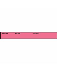 Binder/Chart Tape Removable "Rm. No. Patient", 1'' Core, 1/2 '' x 500'', Rose, 111 Imprints, 500 Inches per Roll