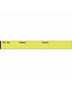 Binder/Chart Tape Removable "Rm. No. Patient", 1'' Core, 1/2 '' x 500'', Chartreuse, 111 Imprints, 500 Inches per Roll