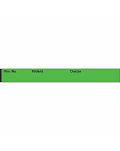 Binder/Chart Tape Removable "Rm. No. Patient", 1'' Core, 1/2 '' x 500'', Green, 111 Imprints, 500 Inches per Roll