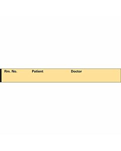 Binder/Chart Tape Removable "Rm. No. Patient", 1'' Core, 1/2 '' x 500'', Tan, 111 Imprints, 500 Inches per Roll