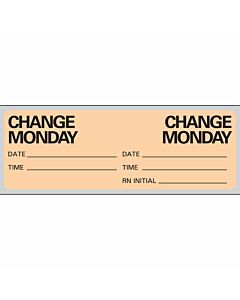IV Label Paper Permanent Change Monday 1" Core 2 15/16"x1 Fl. Orange 500 per Roll