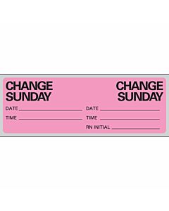 IV Label Paper Permanent Change Sunday 1" Core 2 15/16"x1 Fl. Pink 500 per Roll