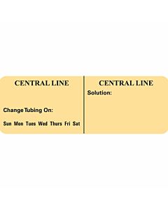 IV Label Paper Permanent Central Line Central 1" Core 2 15/16"x1 Tan 500 per Roll