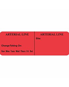 IV Label Paper Permanent Arterial Line 1" Core 2 15/16"x1 Red 500 per Roll