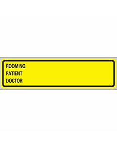 Label Paper Removable Room No. Patient, 1" Core, 5 3/8" x 1", 3/8", Yellow, 200 per Roll