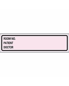 Label Paper Removable Room No. Patient, 1" Core, 5 3/8" x 1", 3/8", Pink, 200 per Roll