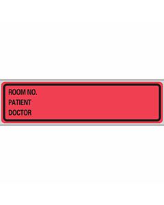 Label Paper Removable Room No. Patient, 1" Core, 5 3/8" x 1", 3/8", Red, 200 per Roll