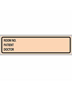 Label Paper Removable Room No. Patient, 1" Core, 5 3/8" x 1", 3/8" Salmon 200 per Roll