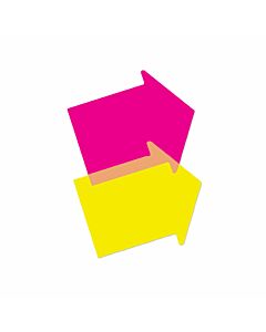 Redi-Tag® Flags & Tags Supersize Arrow Write-On Neon Pink and Neon Yellow Removable 2-9/16" x 2-1/4", 60 per Pack