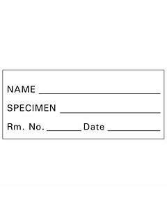 Lab Communication Tape (Removable) Name Specimen Rm. No. 1 x500" White - 222 Imprints per Roll
