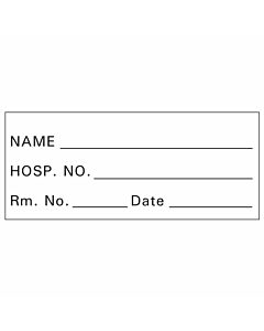 Lab Communication Tape (Removable)Name Hosp. No. Rm. 1 x500" White - 222 Imprints per Roll
