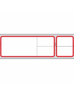 Misys/Sunquest/Epic Direct Thermal Label, Paper, 4-1/8"x1-3/16" 1-1/2" Core, Red Border, 1200 per roll, 8 rolls per box