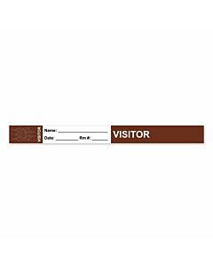 Visitor Pass Wristband Tamper-Evident Tyvek® Visitor Name: 1" x 10" Adult Brown - 1000 per Case