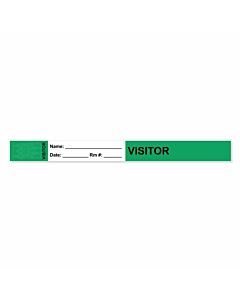 Visitor Pass Wristband Tamper-Evident Tyvek® Visitor Name: 1" x 10" Adult Green - 1000 per Case