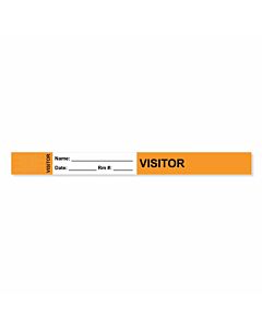 Visitor Pass Wristband Tamper-Evident Tyvek® Visitor ___ Name: 1"  X 10" Adult Orange - 1000 per Case