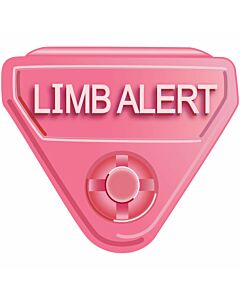 In-A-Snap® Alert Bands® Clasp Plastic "Limb Alert" Embedded Print, Interleaving Design, State Standardization Adult/Pediatric Pink - 250 per Package