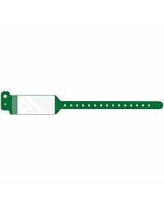 Conf-ID-ent™ Shield Wristband Poly 1 1/4"x10 3/4" Adult/Pediatric Kelly Green - 500 per Case
