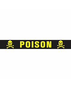 Hazard Tape (Removable) Poison 1/2" x500" 125 Imprints per Roll - Chartreuse