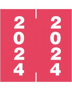 AFV Compatible Color Code Label Year "2024", 1-7/8" x 1 7/8", Pink, Mylar, 1000 Per Roll