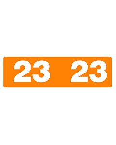 Ames® Compatible Color Code Label Year "23", 1-3/4" x 1/2", Orange, Mylar, 1000 Per Roll