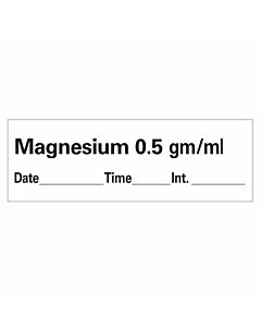 Anesthesia Tape with Date, Time & Initial (Removable) Magnesium 0.5" mg/ml 1/2" x 500" - 333 Imprints - White - 500 Inches per Roll