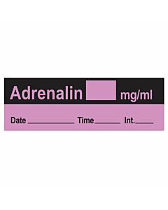 Anesthesia Tape with Date, Time & Initial (Removable) Adrenalin mg/ml 1/2" x 500" - 333 Imprints - Violet - 500 Inches per Roll