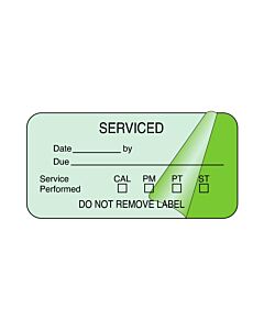 Label Self-Laminating Paper Removable Serviced Date 1-1/2" Core 2" x 1" Fl. Green, 1000 per Roll