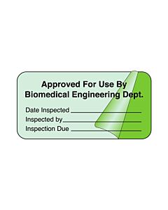 Label Self-Laminating Paper Removable Approved For Use 1-1/2" Core 2" x 1" Fl. Green, 1000 per Roll