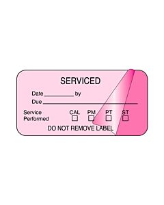 Label Self-Laminating Paper Removable Serviced Date 1-1/2" Core 2" x 1" Fl. Pink, 1000 per Roll