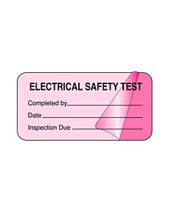 Label Self-Laminating Paper Removable Electrical Safety 1" Core 2" x 1" Fl. Pink, 1000 per Roll