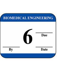 Label Synthetic Permanent Biomedical Engineering 1-1/4" x 1" White with Dark Blue, 1000 per Roll
