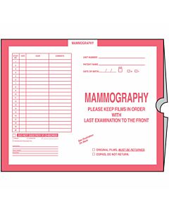 Category Insert Jacket Open End Mammography Pink 28# Kraft 10-1/2"x12-1/2" - 250 per Case