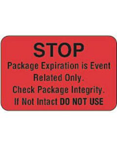 Label Tyvek Permanent Stop Package 1-3/4" x 1-1/8" Fl. Red 250 per Roll