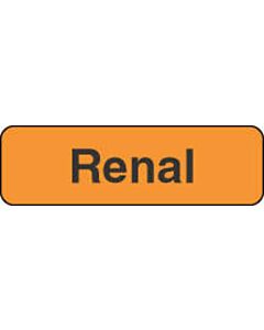 Label Paper Permanent Renal 1 1/4" x 3/8", Fl. Orange, 1000 per Roll