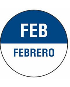 Label Paper Permanent Feb Febrero  White and Blue 1000 per Roll
