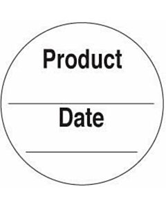 Label Paper Permanent Product ___ Date ___ 1 1/2" Core x, White, 500 per Roll