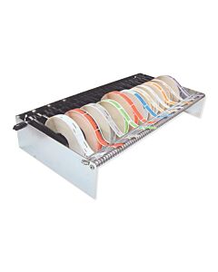 Label Roll Dispenser, Holds up to 11 Rolls, Wall Mountable