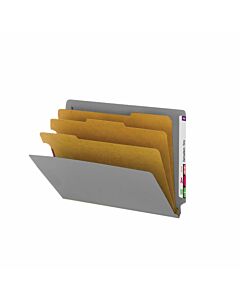 Smead® End Tab Folder Fas# 1&3, 25pt Pressboard Smead Gray 3 Dividers 3" Expansion 12-1/4" x 9-1/2", 50 per Case