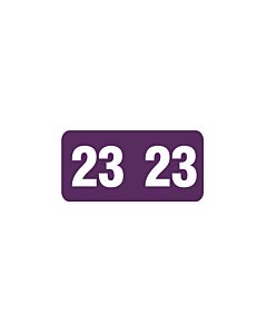 Smead® Compatible Color Code Label Year "23", 1" x 1/2", Purple, Mylar, 250 Per Roll