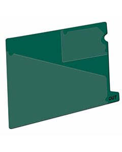 Outguide Bottom Tab Letter Size 2 Pockets Green Vinyl 13" x 9-1/2", 25 per Box