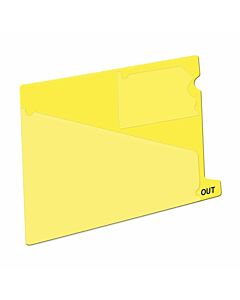 Outguide Bottom Tab Letter Size 2 Pockets Yellow Vinyl 13" x 9-1/2", 25 per Box