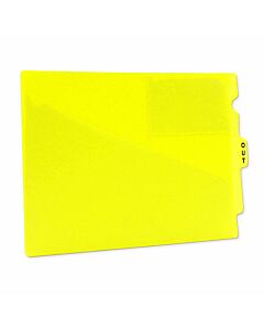 Outguide Center Tab Letter Size 2 Pockets Yellow Vinyl 12-7/8" x 9-1/2", 25 per Box