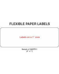 Label Paper Removable Litho Printable, 1" Core, 3" x 1", 1/2", White, 1000 per Roll