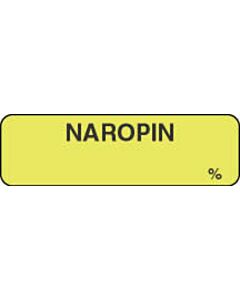 Anesthesia Label (Paper, Permanent) Naropin % 1 1/4" x 3/8" Fluorescent Yellow - 1000 per Roll