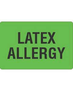 Label Paper Permanent Latex Allergy 4" x 2 5/8", Green, 500 per Roll