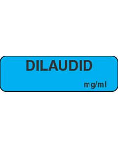 Anesthesia Label (Paper, Permanent) Dilaudid mg/ml 1 1/4" x 3/8" Blue - 1000 per Roll