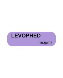 Anesthesia Label (Paper, Permanent) Levophed mcg/ml 1 1/4" x 3/8" Lilac - 1000 per Roll