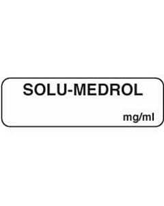 Anesthesia Label (Paper, Permanent) Solu-medrol mg/ml 1 1/4" x 3/8" White - 1000 per Roll